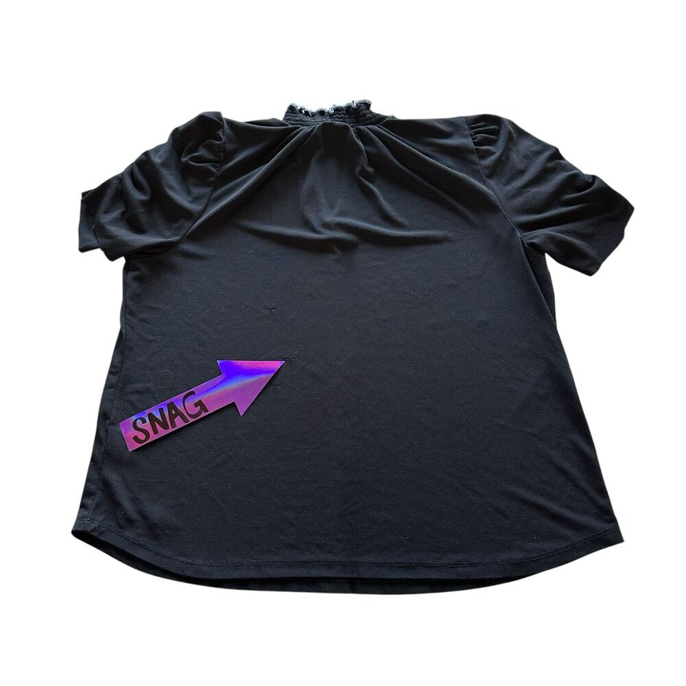 Womens Shirt Size XL Black  Choker Neckline Whimsigoth Workwear Office Bling - Picture 5 of 8